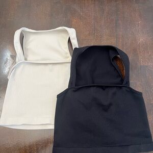 one black one white package deal. ribbed square neck crop tops super comfortable